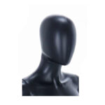 Sitting Female Egg Head Mannequin Matt Black Head