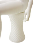 Sitting Female Egg Head Mannequin Matt White Stool