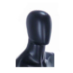 Matt black sitting male egg head mannequin Head
