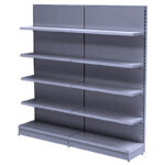 Silver Retail Wall Shelving Connected