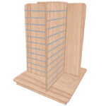Aurora Oak 4 Way Slatwall Gondola Display Island