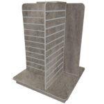 Slatwall Gondola 4-Way in Concrete Finish with Aluminium Inserts