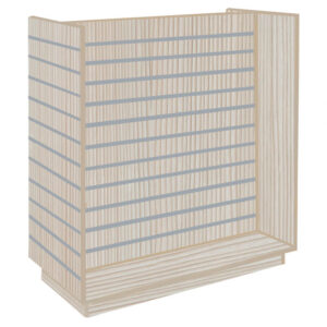 Slatwall H-Shaped Gondola in Pino Beige with Aluminium Inserts