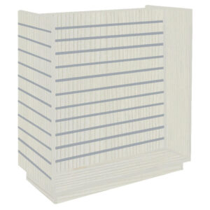 Slatwall H-Shaped Gondola in Pino White with Aluminium Inserts