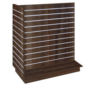 Dark Ash Finish T Shaped Slatwall Gondola with Aluminium Inserts