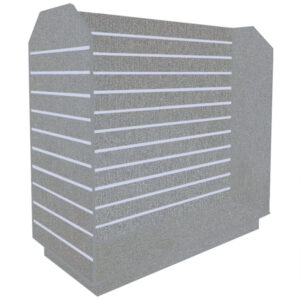 Slatwall Tombstone H-Shaped Gondola in Silver with Aluminium Inserts