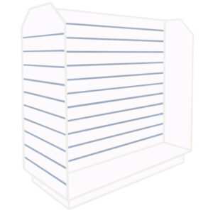 Slatwall Tombstone H-Shaped Gondola in White with Aluminium Inserts