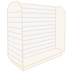 Slatwall Tombstone H-Shaped Gondola in Cream with Aluminium Inserts