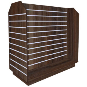 Slatwall Tombstone H-Shaped Gondola in Dark Ash with Aluminium Inserts