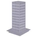 Pino Grey Slatwall Gondola Tower with Aluminium Inserts
