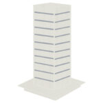 Pino White Slatwall Gondola Tower with Aluminium Inserts
