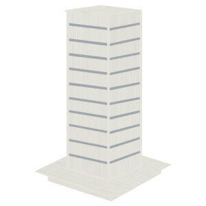Pino White Slatwall Gondola Tower with Aluminium Inserts