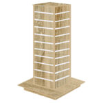Rustic Oak Slatwall Gondola Tower with Aluminium Inserts