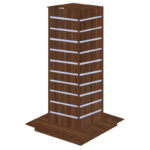Walnut Slatwall Gondola Tower with Aluminium Inserts