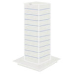 White Slatwall Gondola Tower with Aluminium Inserts