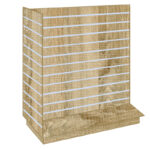 T-Shaped Slatwall Gondola Unit - Rustic Oak