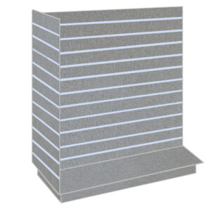 T-Shaped Slatwall Gondola Display in a Silver finish with Aluminium Inserts