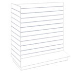 T-Shaped Slatwall Gondola Display in a White finish with Aluminium Inserts