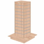 Slatwall Gondola Shop Display Island Tower - Aurora Oak
