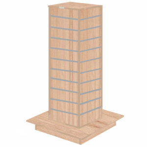 Aurora Oak Slatwall Gondola Tower with Aluminium Inserts