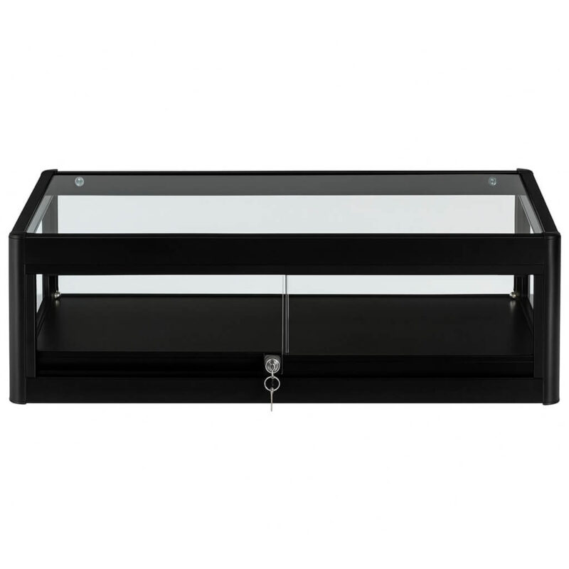 Countertop Glass Showcase Black Front View