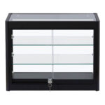Countertop Glass Showcase Black front view (Medium)